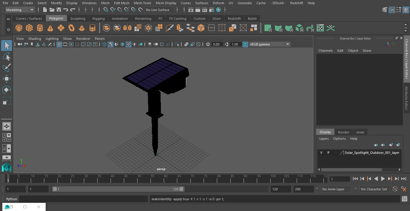 3D Solar Spotlight Outdoor model