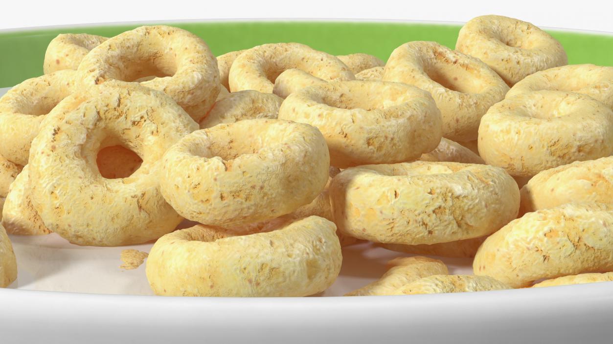 3D Oats Cereals Rings Breakfast with Milk model