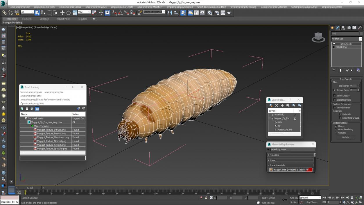 Maggot Fly Fur 3D model