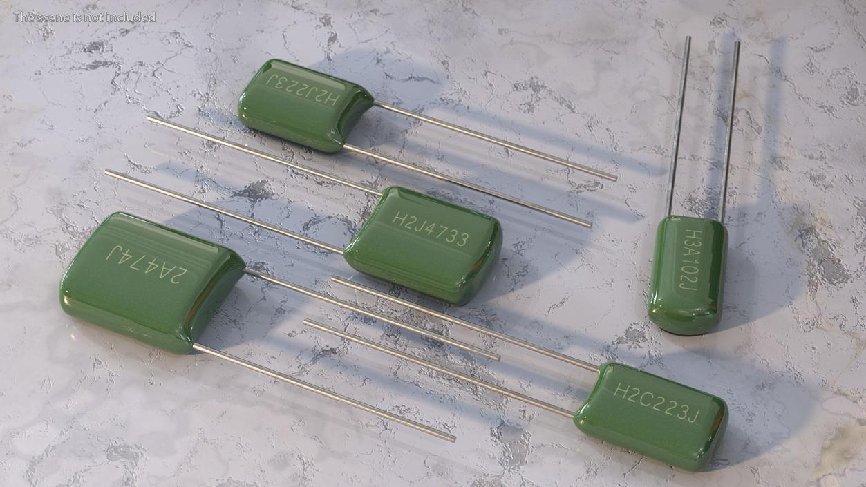 3D model Capacitors Soldered Collection