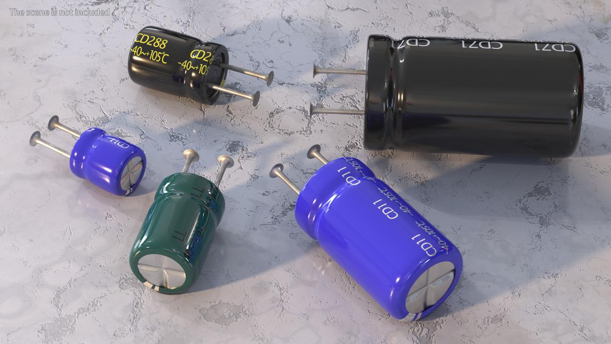 3D model Capacitors Soldered Collection