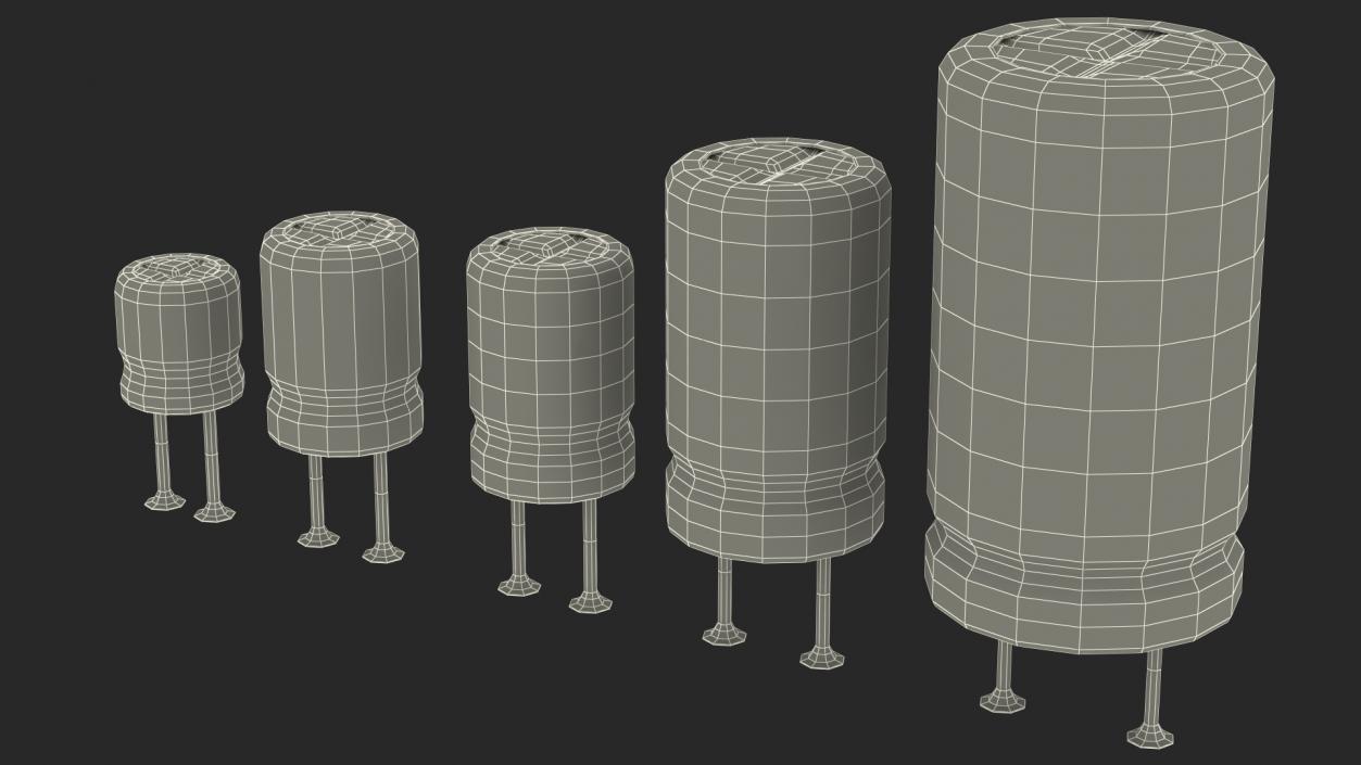 3D model Capacitors Soldered Collection