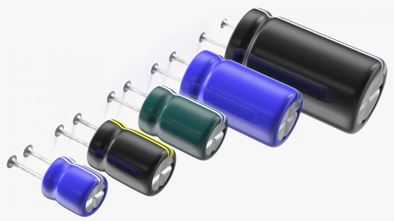 3D model Capacitors Soldered Collection