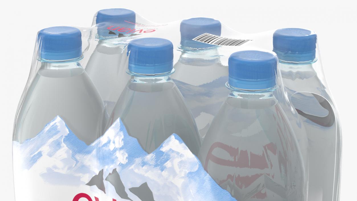 Evian Mineral Water 1L Bottle Pack 3D model