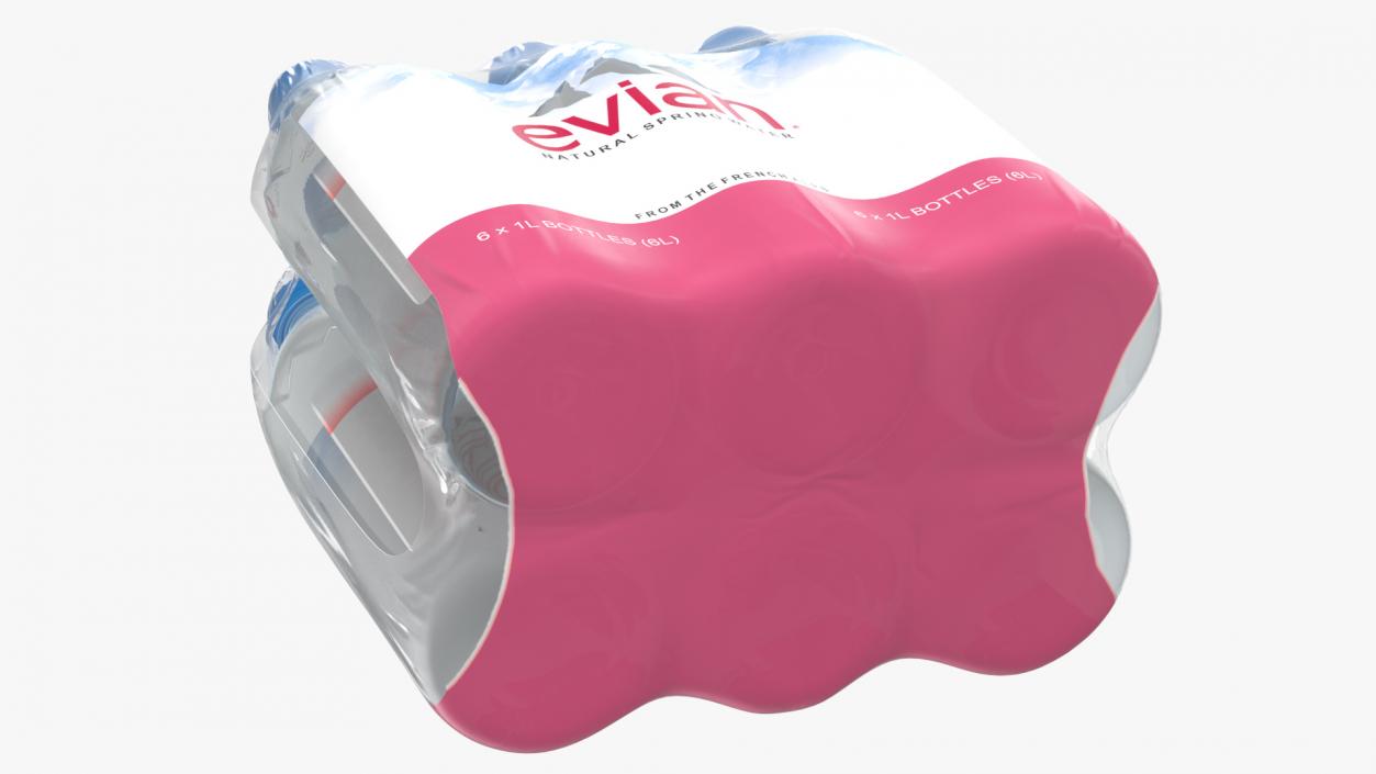 Evian Mineral Water 1L Bottle Pack 3D model