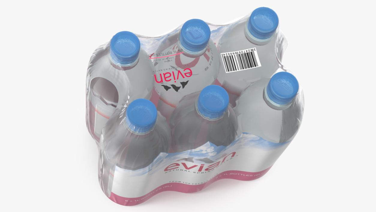 Evian Mineral Water 1L Bottle Pack 3D model