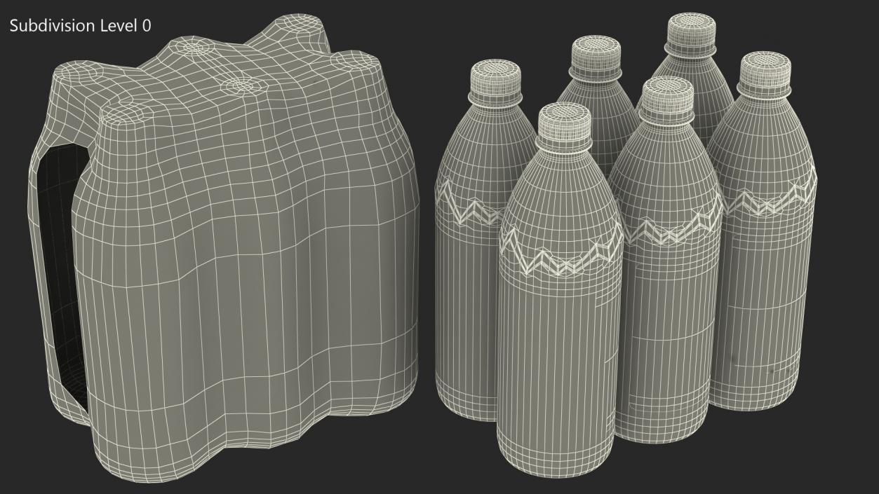 Evian Mineral Water 1L Bottle Pack 3D model