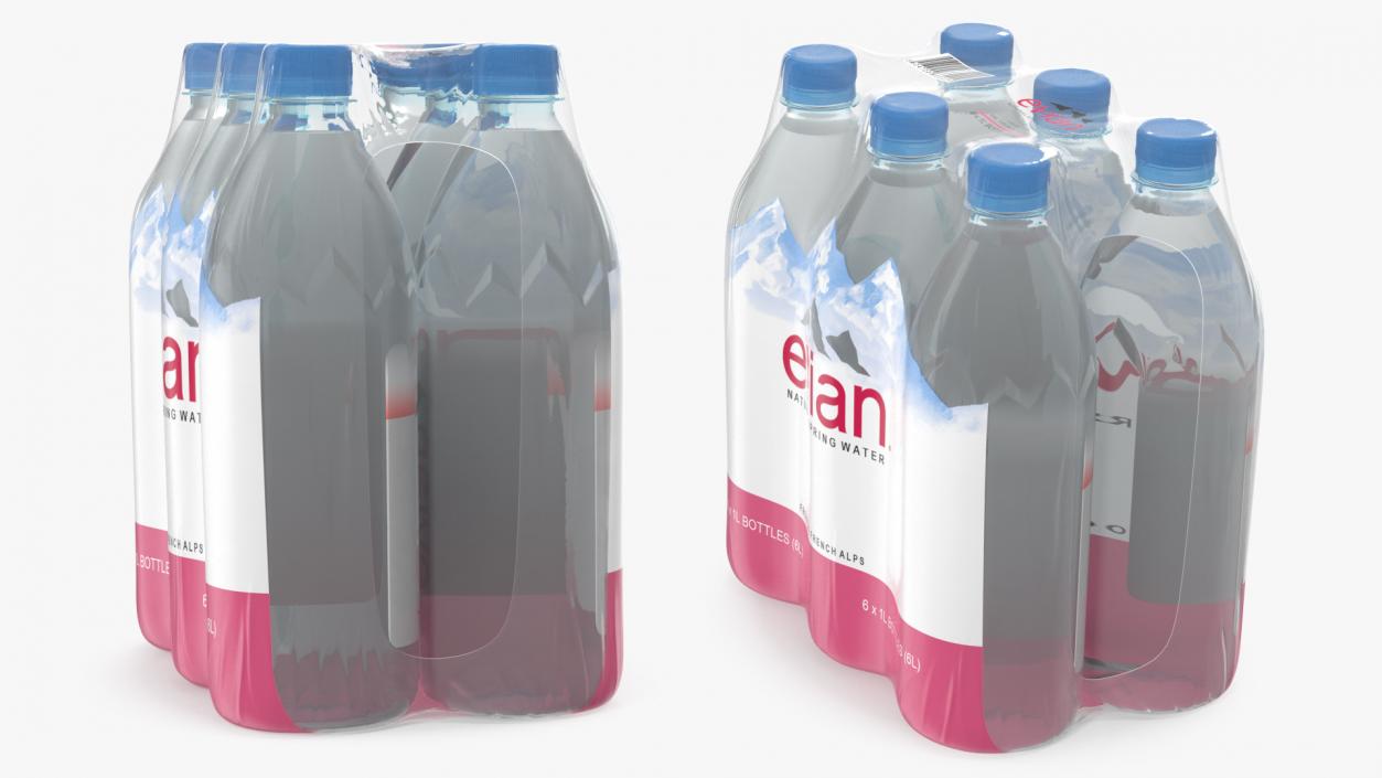 Evian Mineral Water 1L Bottle Pack 3D model