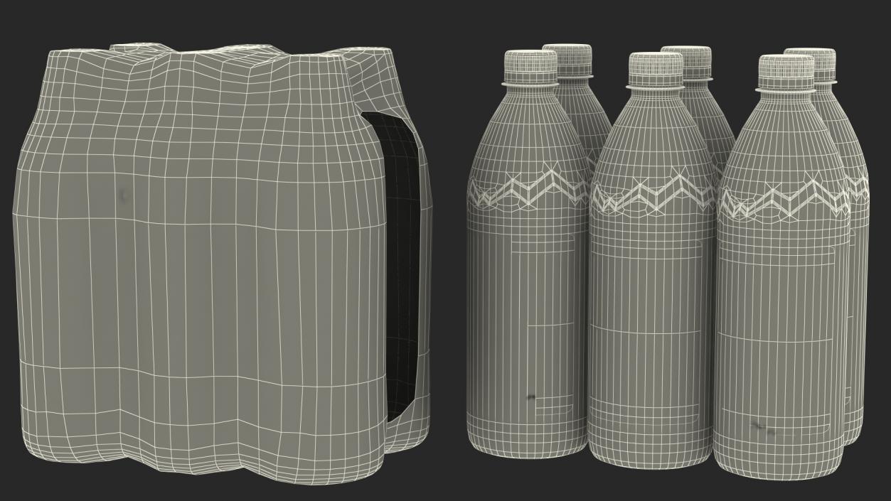 Evian Mineral Water 1L Bottle Pack 3D model