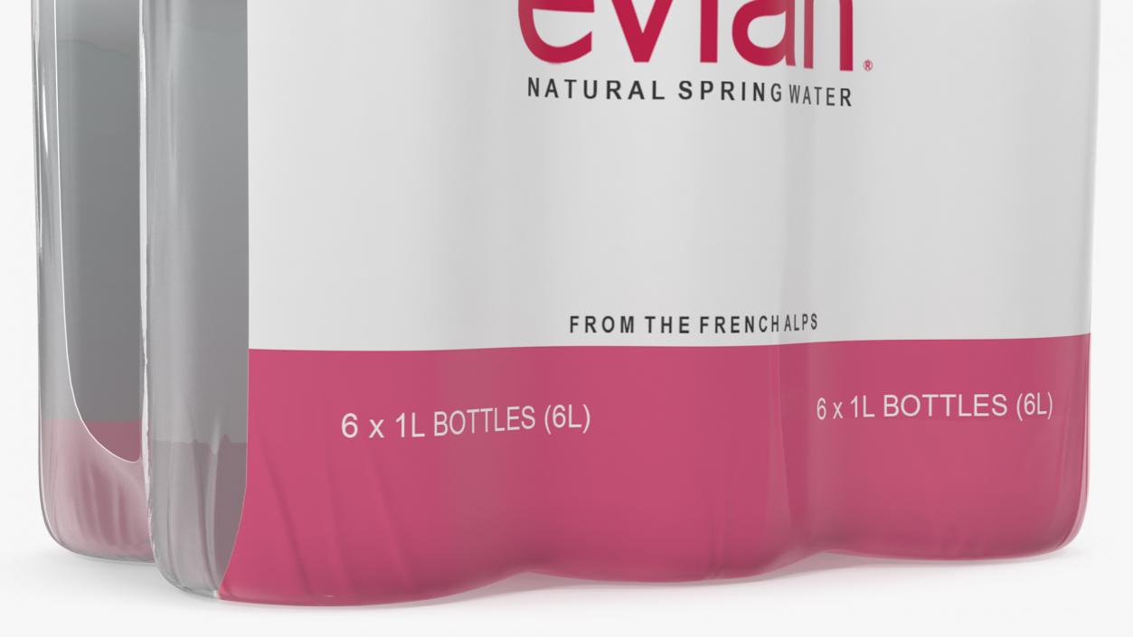 Evian Mineral Water 1L Bottle Pack 3D model