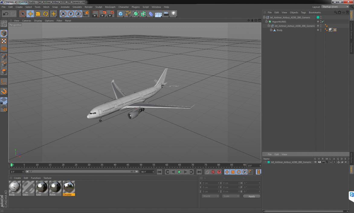 3D Jet Airliner Airbus A330-200 Generic