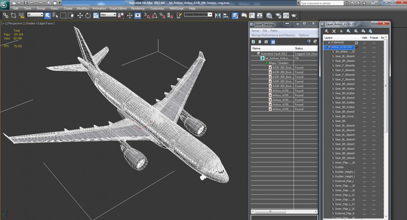 3D Jet Airliner Airbus A330-200 Generic