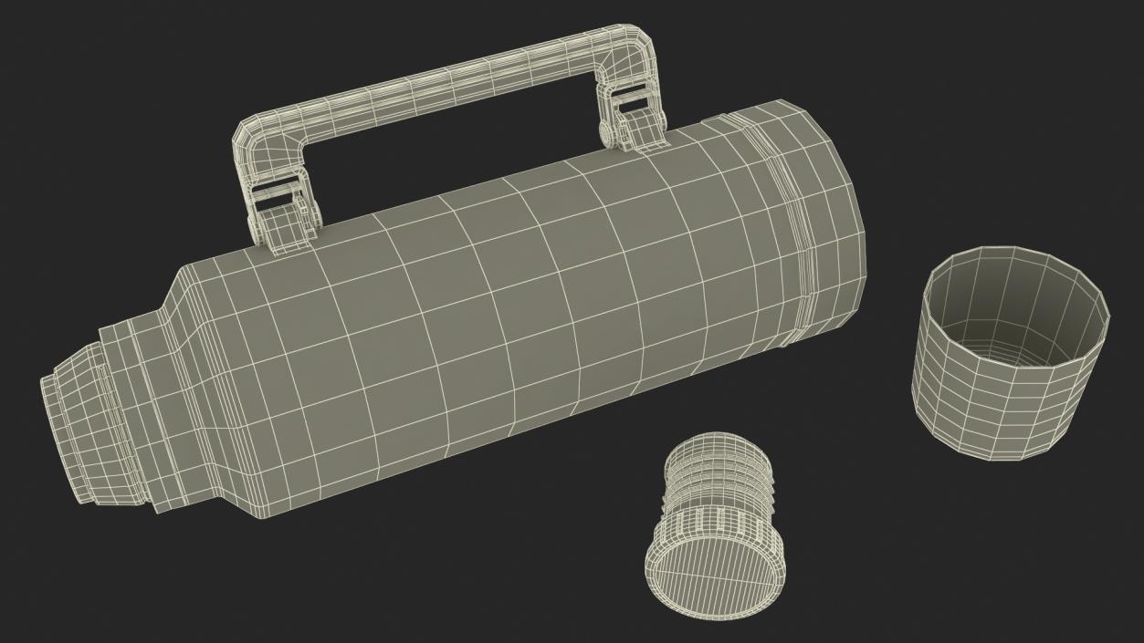 3D Stanley Classic Bottle Open with Folded Handle