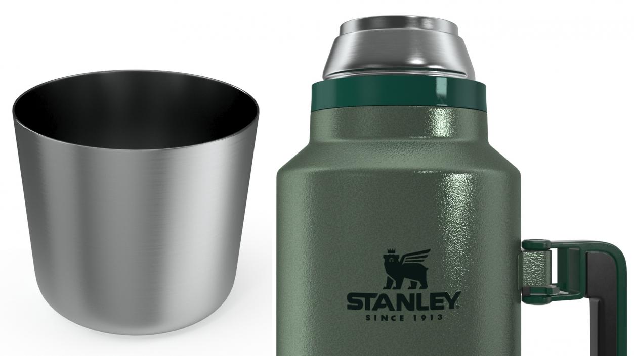 3D Stanley Classic Bottle Open with Folded Handle