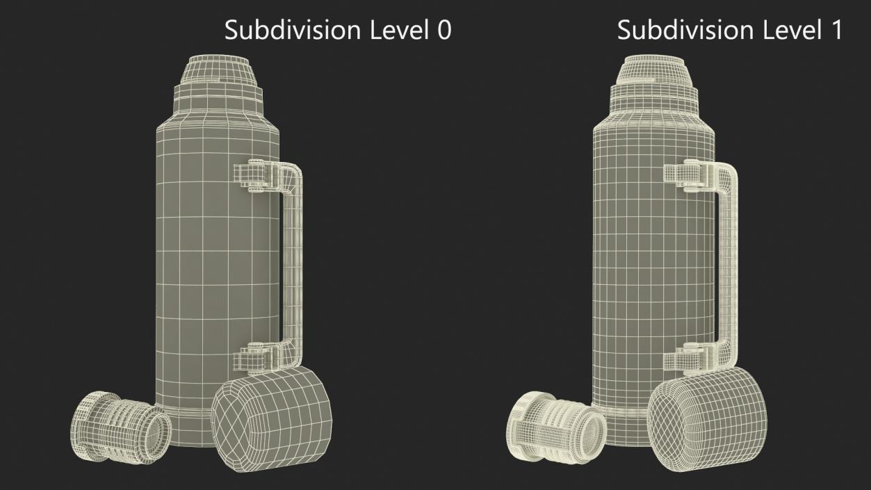 3D Stanley Classic Bottle Open with Folded Handle