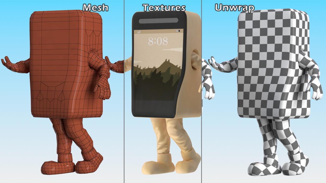 Cell Phone Mascot Costumes Collection 3D