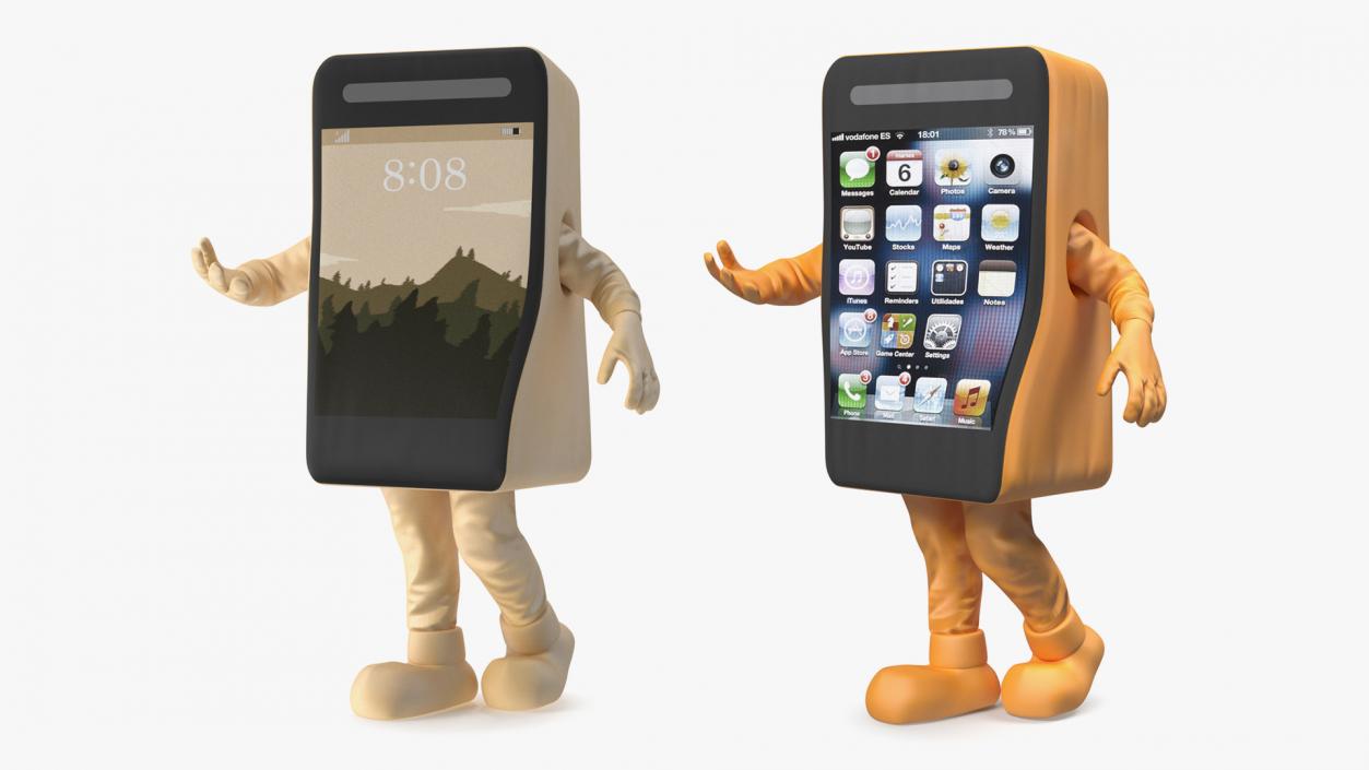 Cell Phone Mascot Costumes Collection 3D