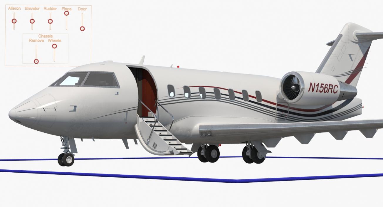 3D Rigged Business Jets Collection 2 model