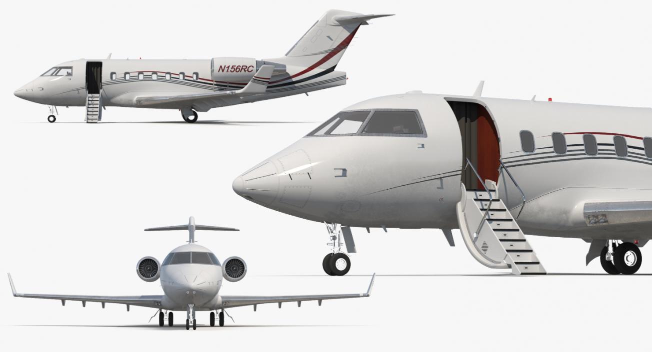 3D Rigged Business Jets Collection 2 model