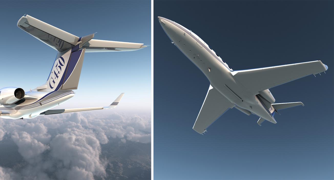 3D Rigged Business Jets Collection 2 model