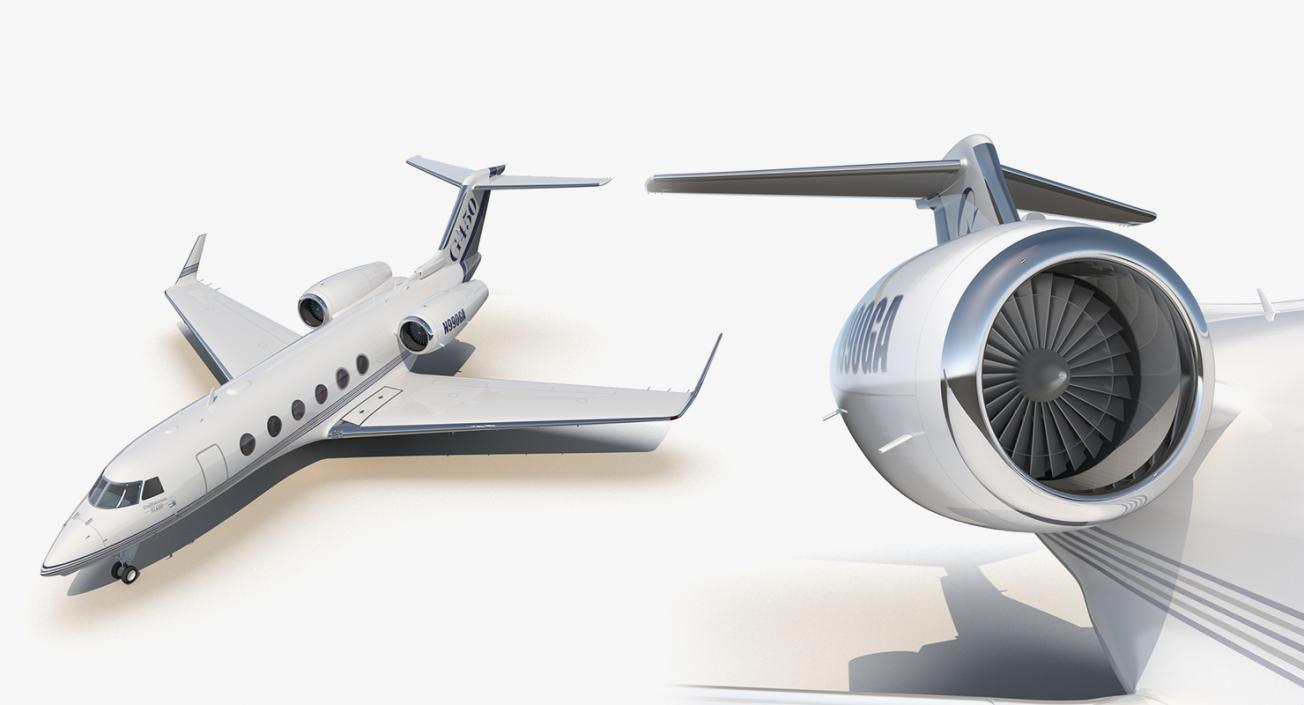 3D Rigged Business Jets Collection 2 model