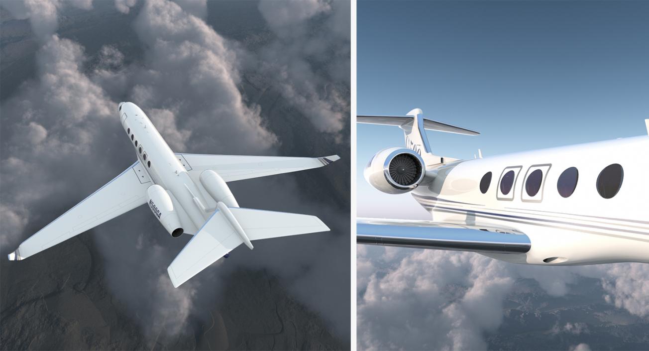 3D Rigged Business Jets Collection 2 model