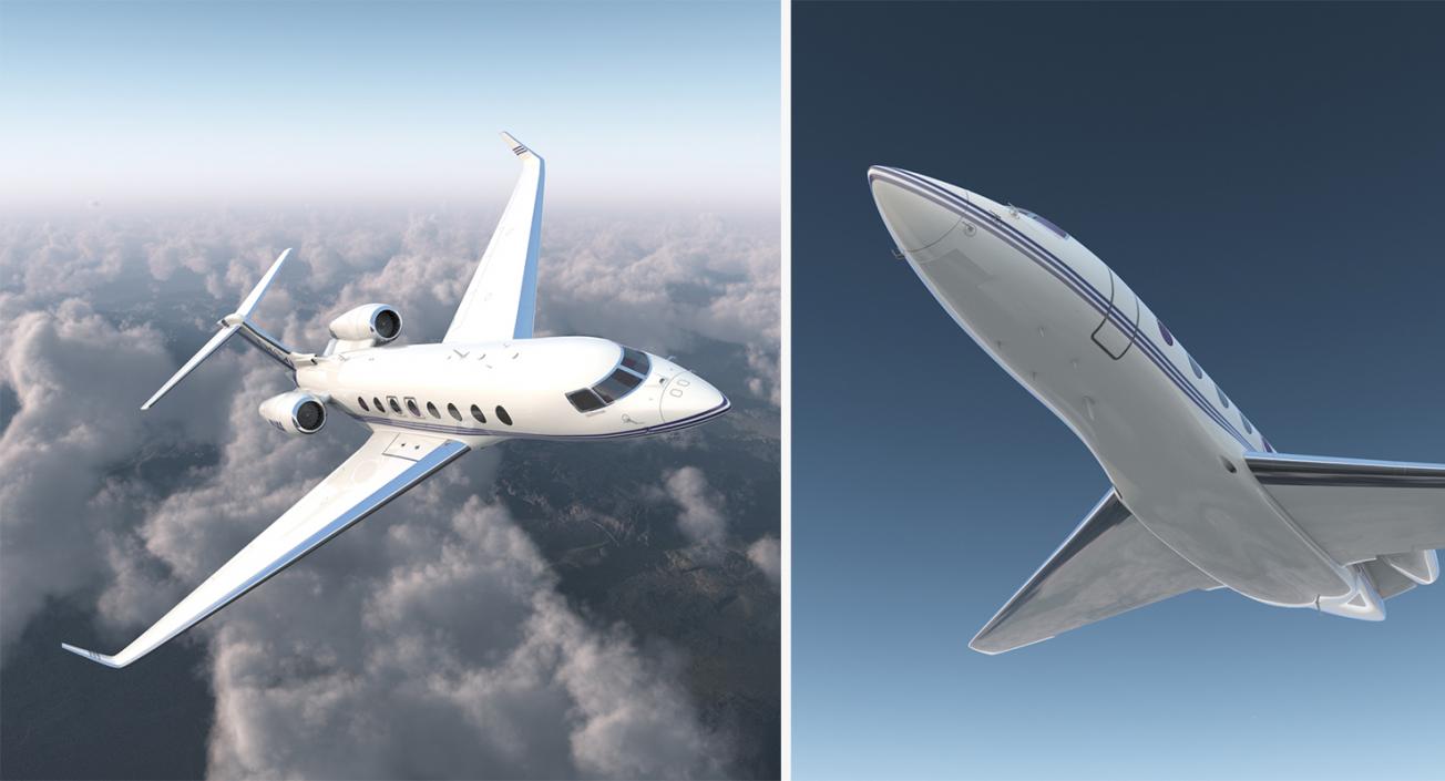 3D Rigged Business Jets Collection 2 model