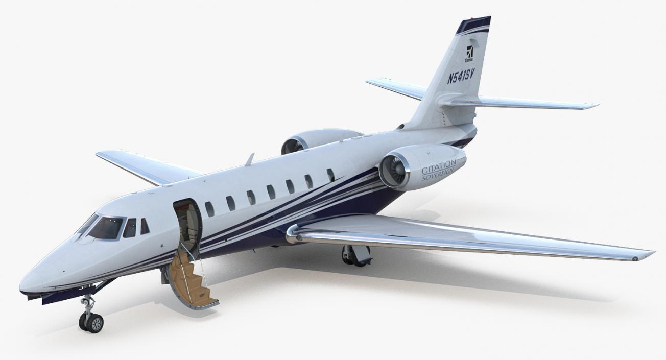 3D Rigged Business Jets Collection 2 model