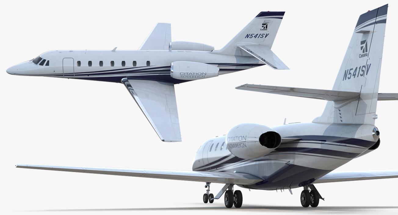 3D Rigged Business Jets Collection 2 model