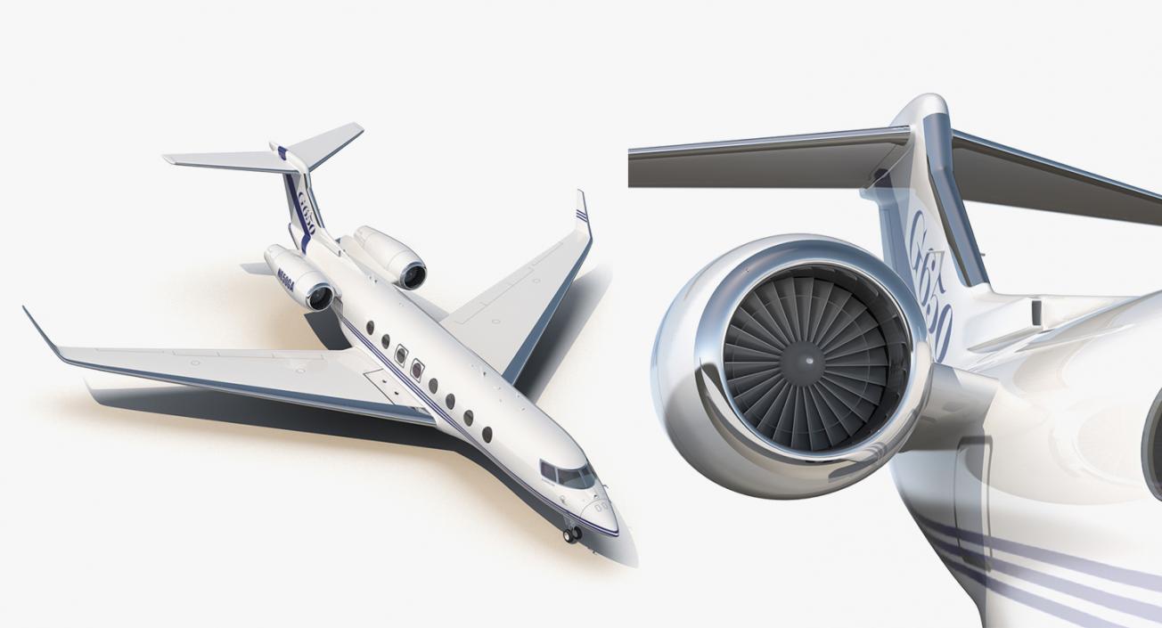 3D Rigged Business Jets Collection 2 model