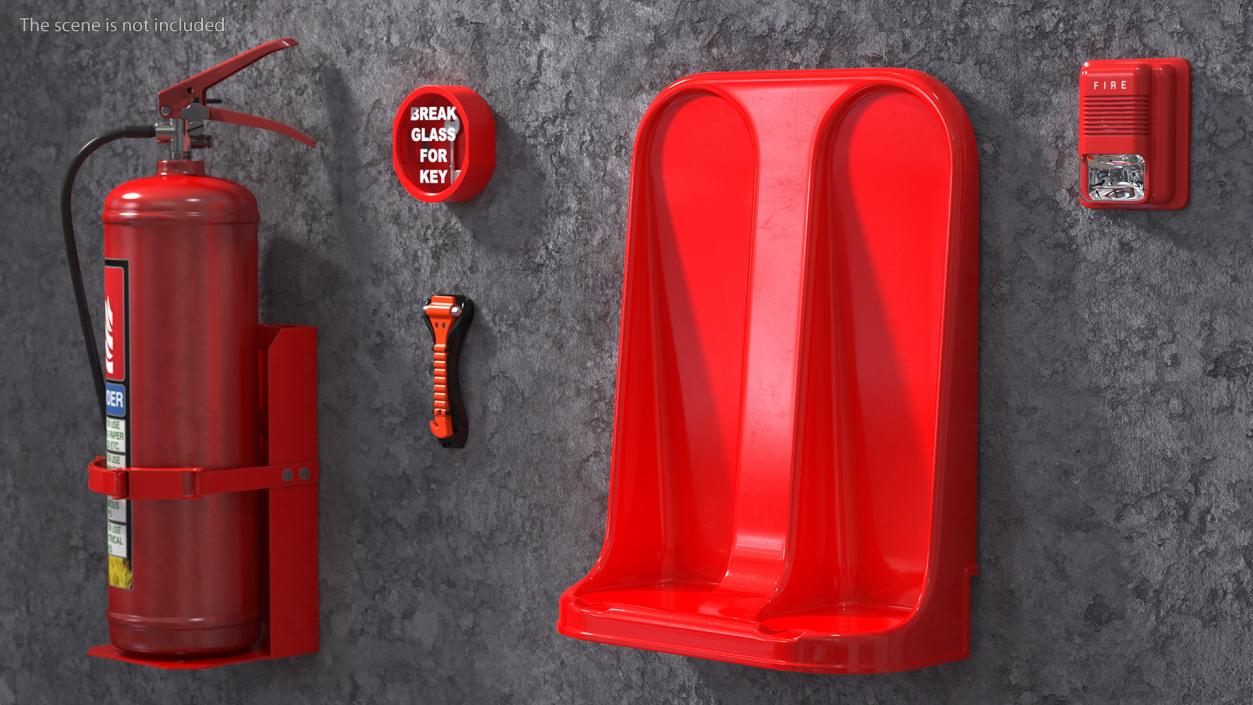 3D Double Fire Extinguisher Fiberglass Stand