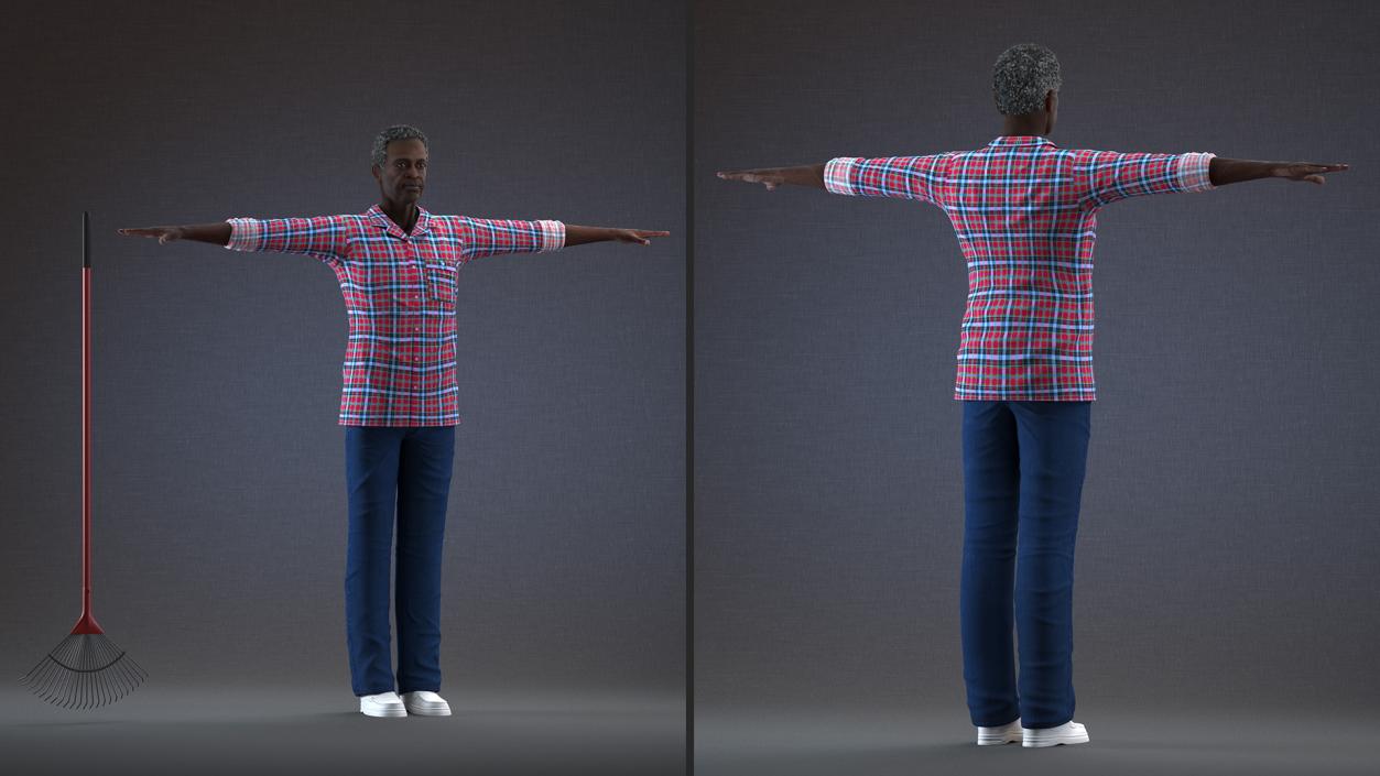 Home Style Afro American Man Rigged for Modo 3D model