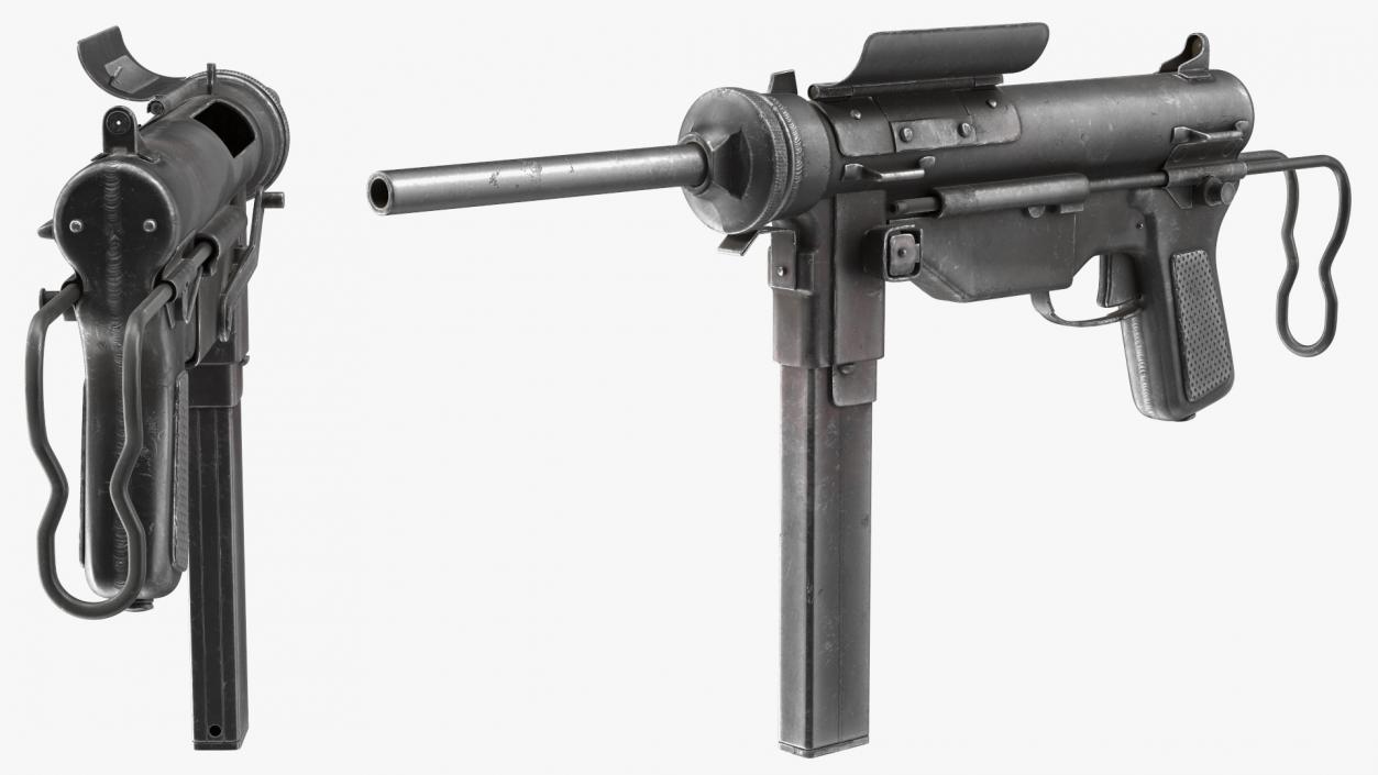 M3 Grease Gun 45 Caliber WW2 SMG 3D