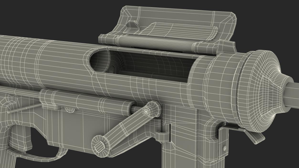 M3 Grease Gun 45 Caliber WW2 SMG 3D