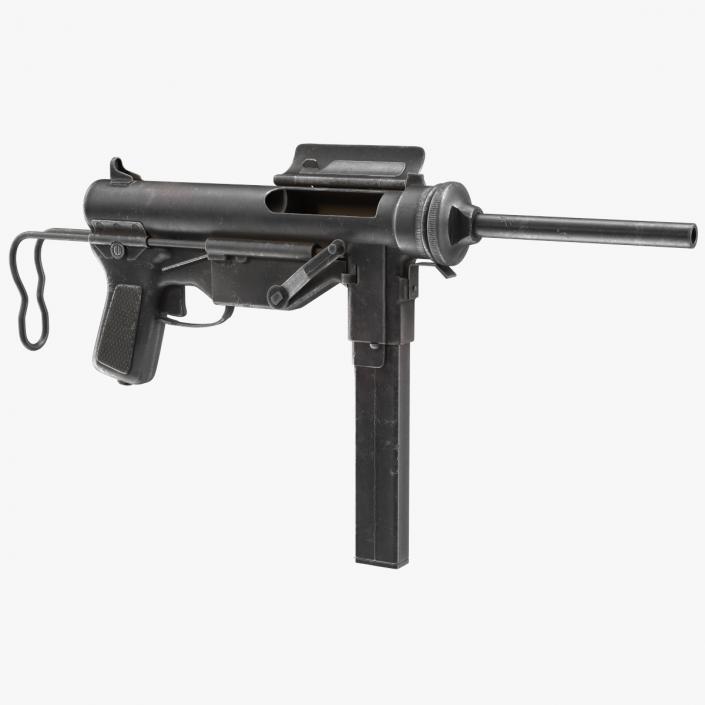 M3 Grease Gun 45 Caliber WW2 SMG 3D