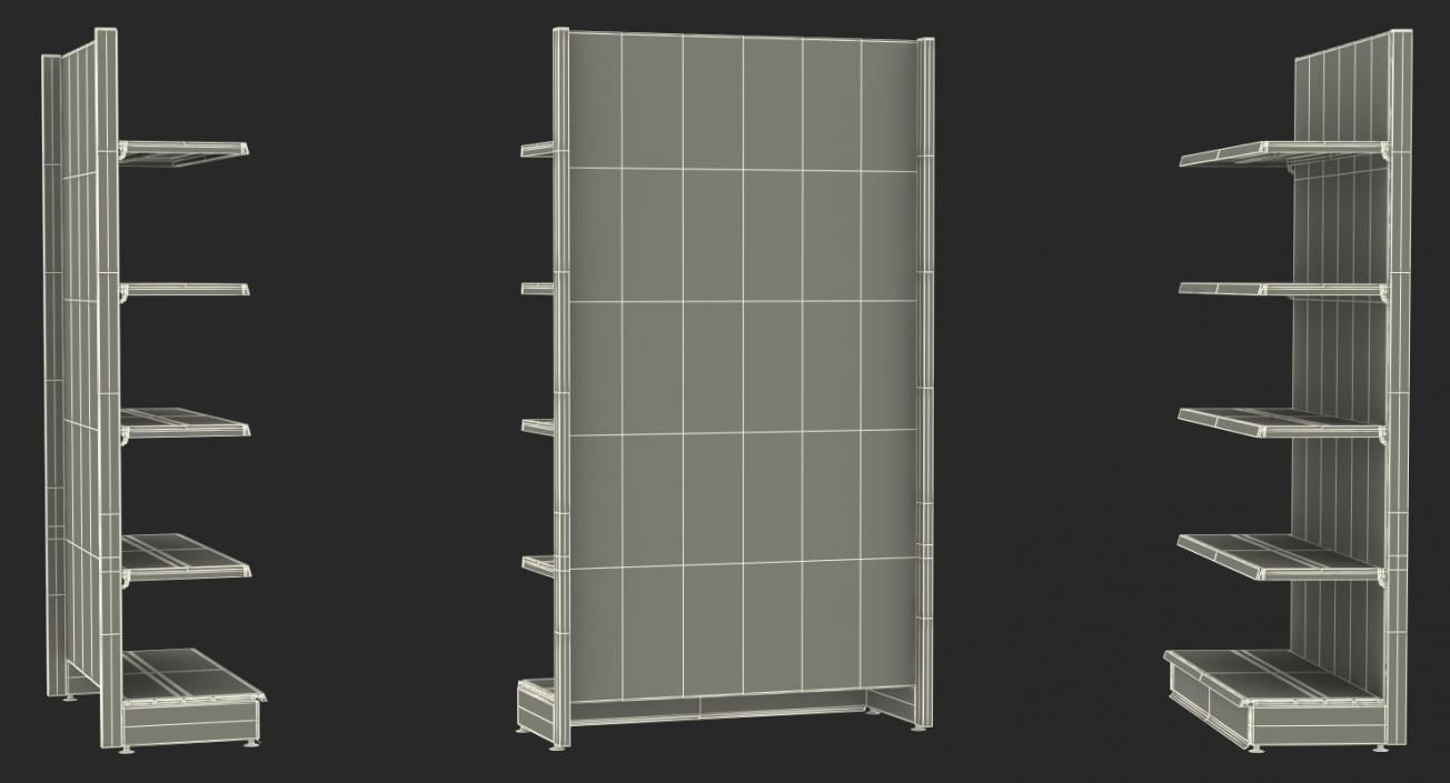 3D Supermarket Racks Collection model