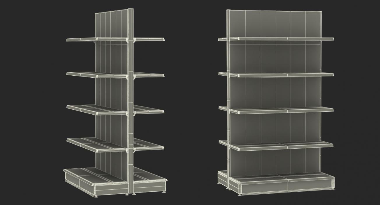 3D Supermarket Racks Collection model