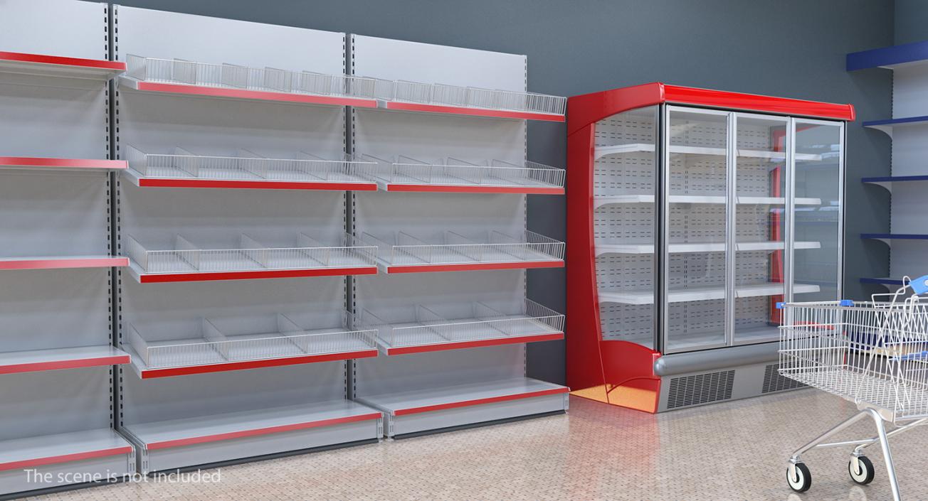 3D Supermarket Racks Collection model