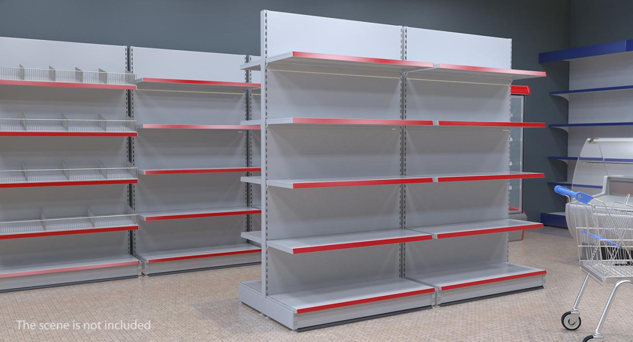 3D Supermarket Racks Collection model