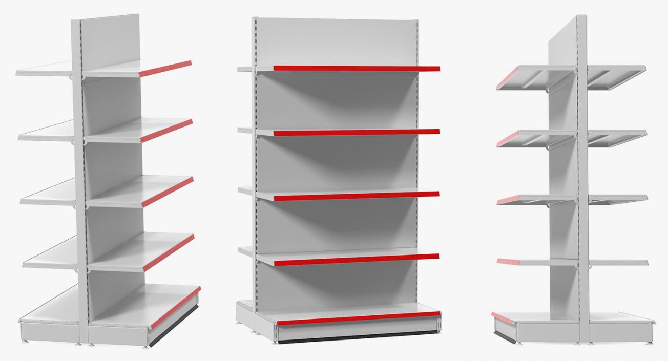 3D Supermarket Racks Collection model