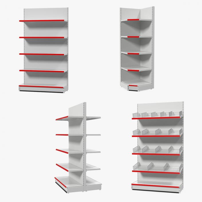 3D Supermarket Racks Collection model