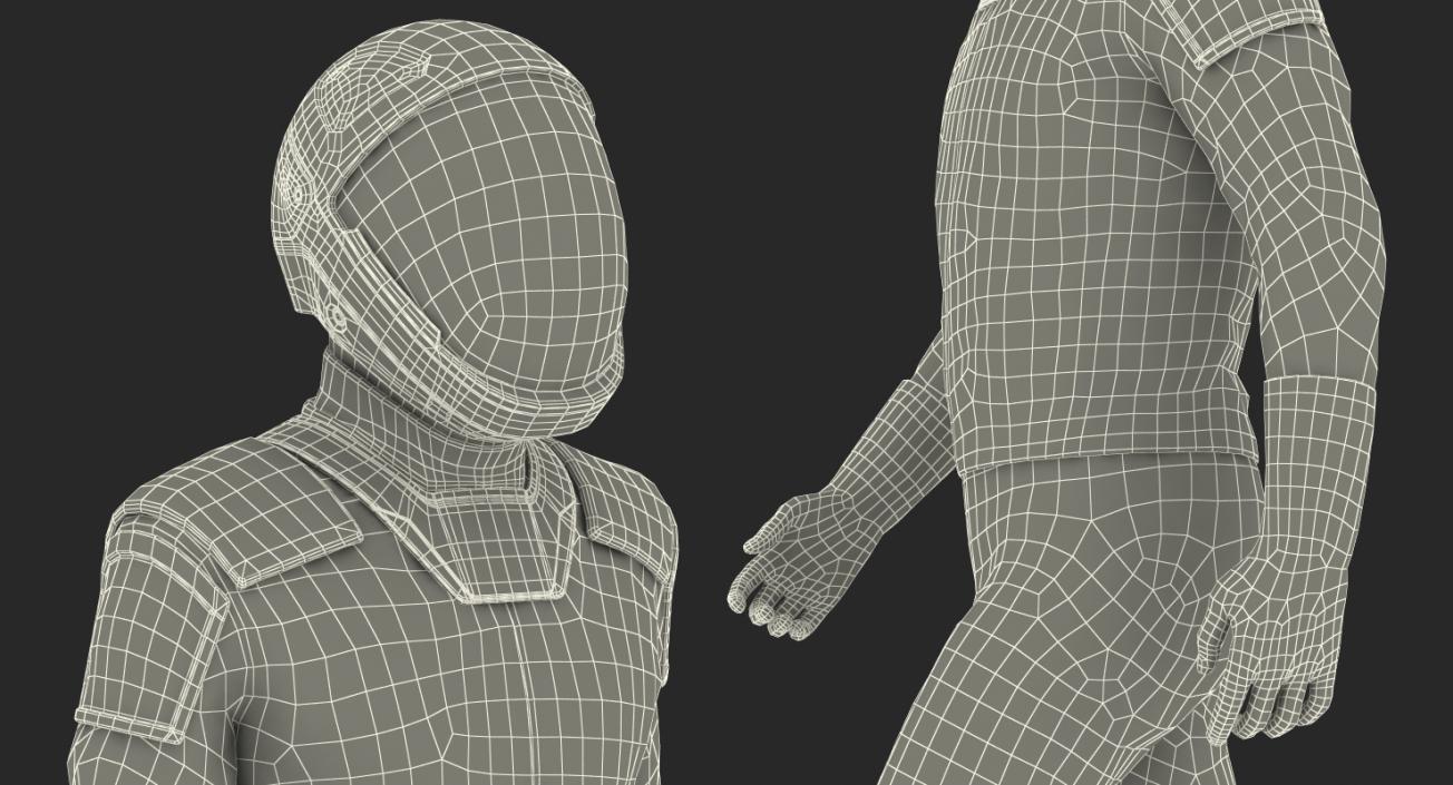 3D Sci-Fi Space Suit Black Walking Pose