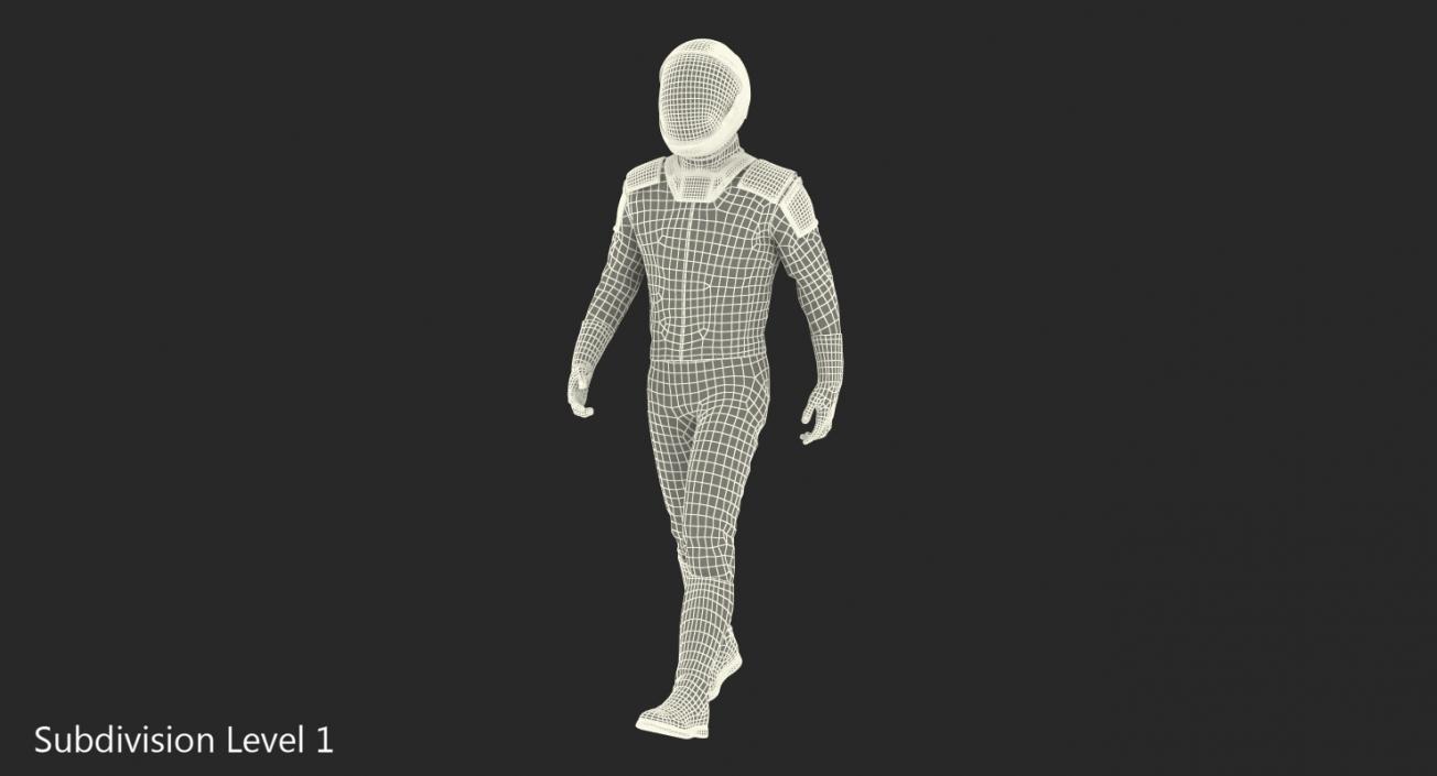 3D Sci-Fi Space Suit Black Walking Pose