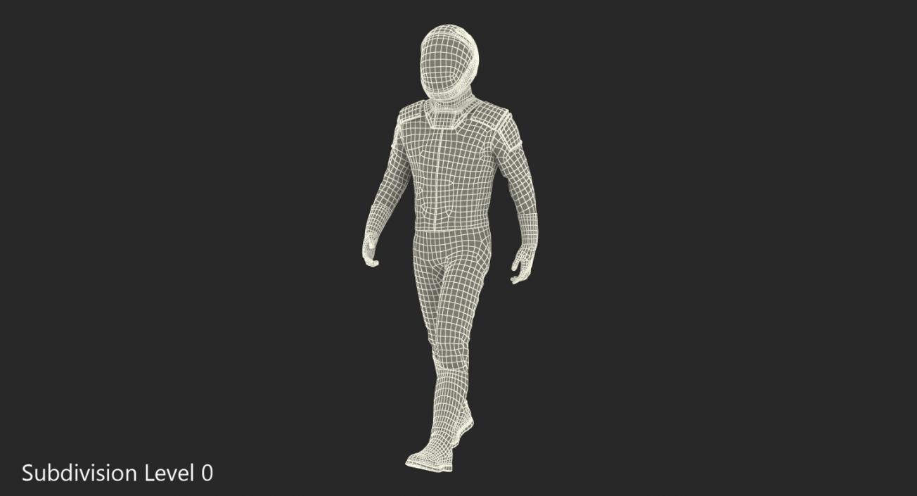 3D Sci-Fi Space Suit Black Walking Pose