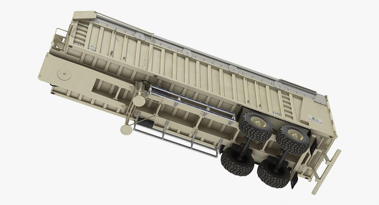 3D Combine Harvester Trailer Clean Rigged model