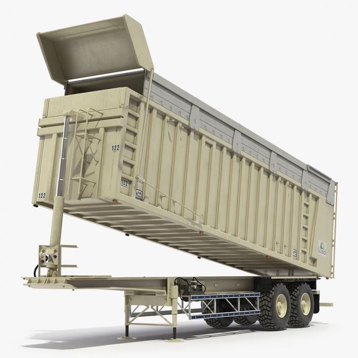 3D Combine Harvester Trailer Clean Rigged model