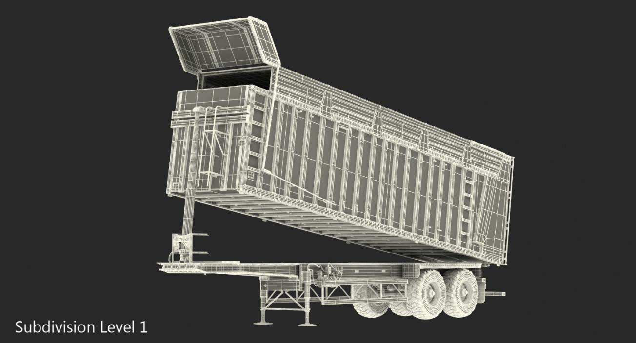 3D Combine Harvester Trailer Clean Rigged model