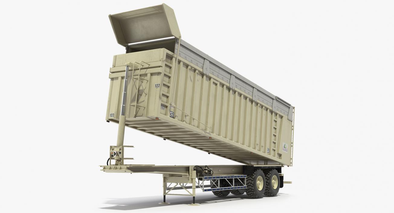 3D Combine Harvester Trailer Clean Rigged model