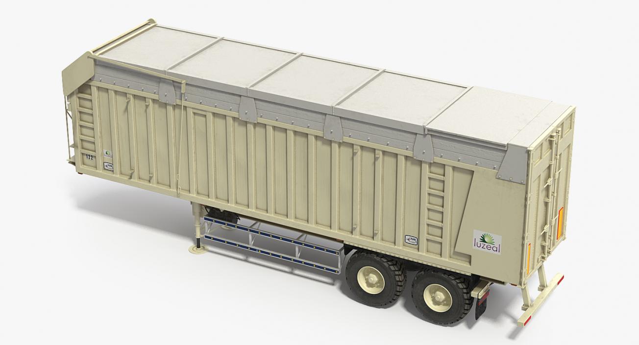 3D Combine Harvester Trailer Clean Rigged model