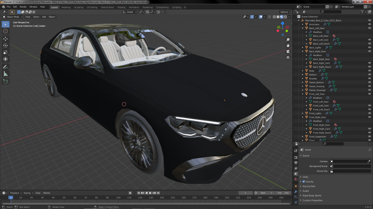 Mercedes-Benz E-Class 2023 Black 3D